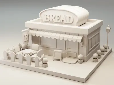 Bread Store - Isometric Low-poly 3D model