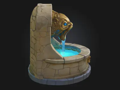 Mystical Fountain of the Sea Serpent  Waters of Legend and Power 3D model