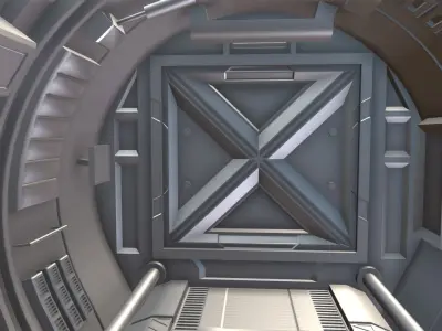 Sci-Fi Corridor Pack Low-poly 3D model