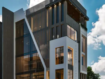 Modern Commercial Office Building 3D model