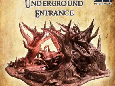 Forest Underground Entrance  Tabletop Terrain 28 mm 3D print model