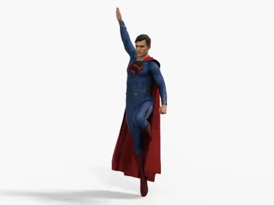 Superman Rigged Animated Low-poly 3D model