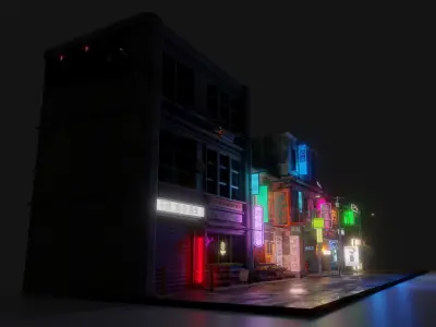 Japanese street 3D model