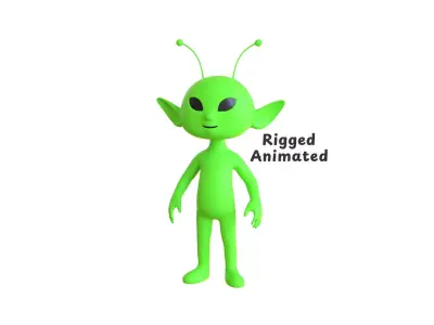 Low-Poly Cartoon Alien 02 Animated Low-poly 3D model