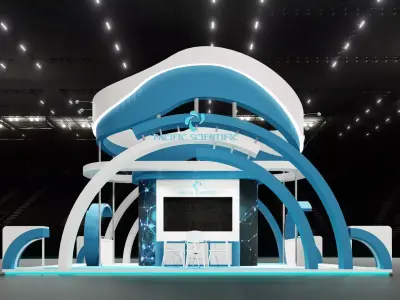 booth 9x6 white and blue 3D model