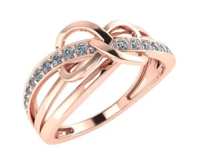 Light Weight Gold Diamond Ring DOC-R8121 3D print model