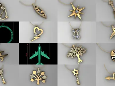 pendant collection 36 solid 3D Model Pack