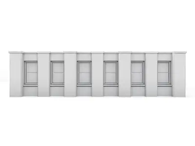 Tenement Building Upper Floor Low-poly 3D model