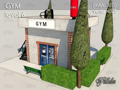Gym Level Low-poly 3D model