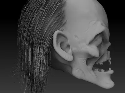 Cryptkeeper skull with spikes on face 3D model
