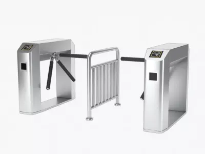 Tripod Turnstile Gate Low-poly 3D model