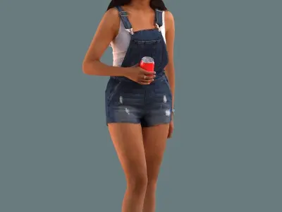 Set of 3D women walking 3D model