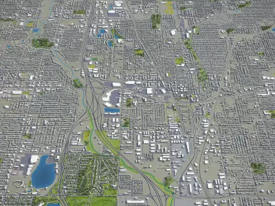 Arvada - City 3D Model Low-poly 3D model