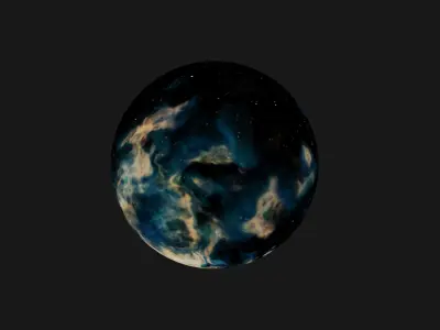 HDRI Panoramic Sky - VR 360 starfield extreme space environment Low-poly 3D model