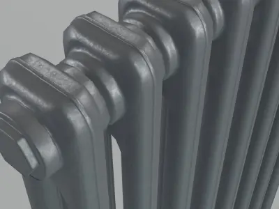 Classic Cast Iron Radiator 2C8 Low-poly 3D model