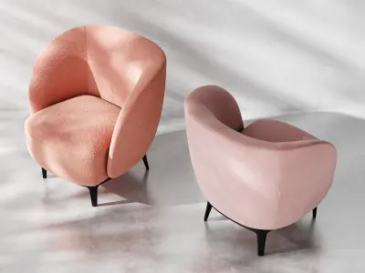 Soufflot Armchair with Footstool 3D model