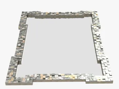 Pyrite and Patinated Brass Mirror designed by Douglas Mackie 3D model
