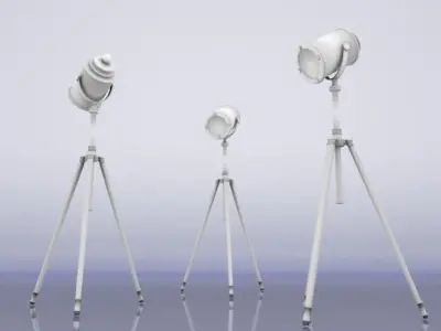 Tripod Floor Lamp Low-poly 3D model