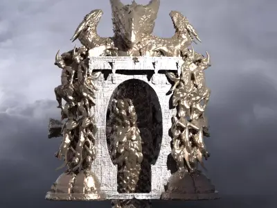 Dragon bone deity monolith Archway 7 3D model