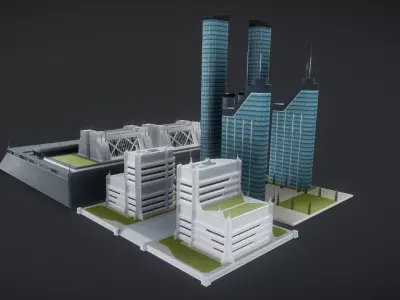 Future urban architecture in science fiction A03 3D model