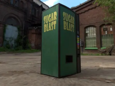 Soda vending machine pbr low poly Low-poly 3D model