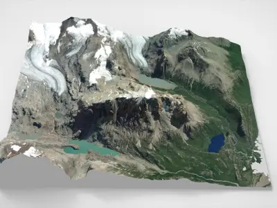 Mount Cerro Aniversario Patagonia Argentina 3D model