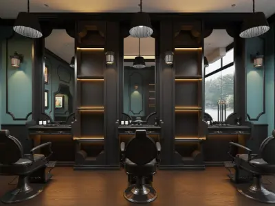 Barbershop Interior Model 3D model