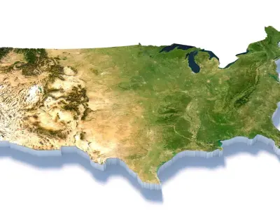 USA Terrain country  3D model
