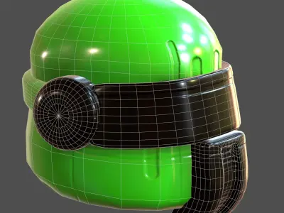 Gas mask helmet 3d model scifi Low-poly  Low-poly 3D model 309