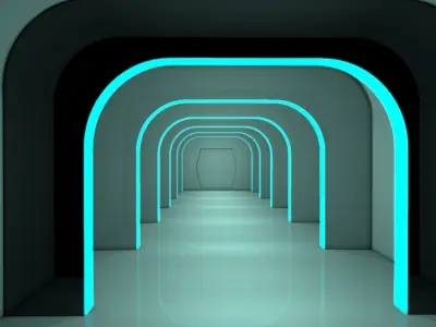 Sci Fi Corridor 3D model 37