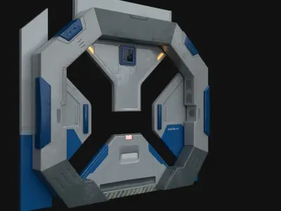 Sci-Fi Door 01  Low-poly 3D model