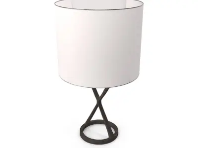 Anneu Table Lamp In AgedIron With Linen Shade Free 3D model