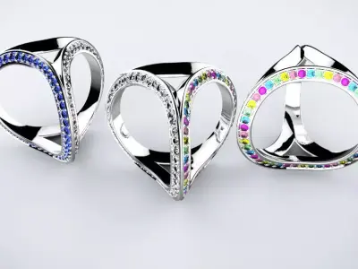 Three rings 3D print model