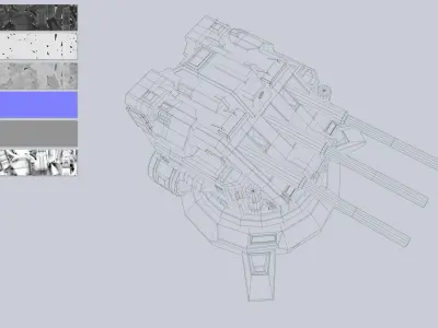 Defense turret Low-poly 3D model