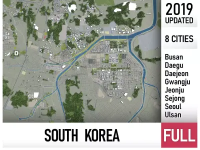 South Korea - all cities 3D Model Pack