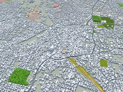 Dehradun Uttarakhand India 30km Low-poly 3D model
