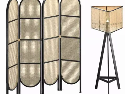 Cane Floor Lamp 3D model