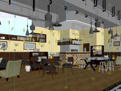 Business Restaurant - Coffee - Banquet  217 3D model