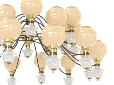 Large custom made beige chandelier  3D model