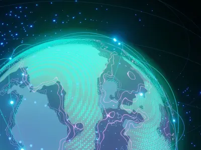 Hologram of the planet on the table procedural material 3D model