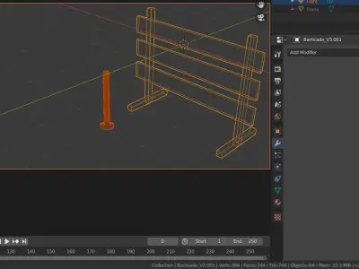 Cylindrical Barricade Low-poly 3D model