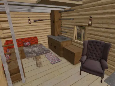 Log cabin Tree-house Game Ready Low-poly 3D model