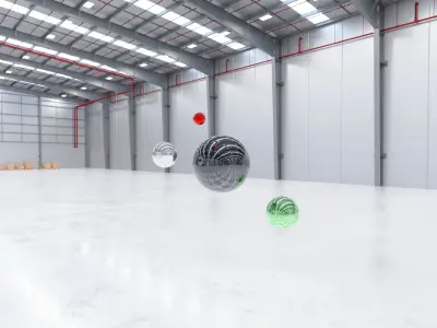 HDRI - Industrial Warehouse Interior 13 - 8192x4096 Texture