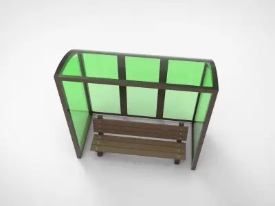 Street haltes  Low-poly 3D model