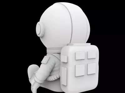 Cartoon Astronaut Sitting 3D Print Model 3D print model