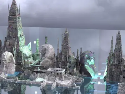 Undead Ancient Egyptian pyramids Kitbash 3D model