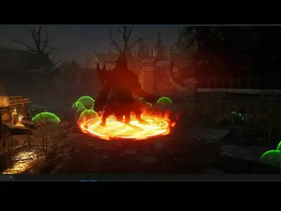 Unreal Engine 5 Magic FIRE Circle VFX animation Low-poly 3D model