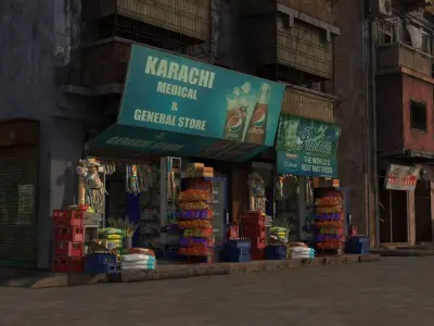 Karachi Grocery Shop 3D model