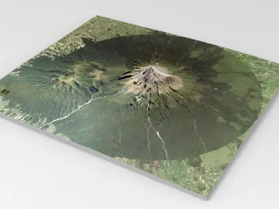 Mountain landscape Volcano Taranaki New Zealand 3D model