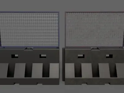 PBR Traffic Barrier Black Low-poly 3D model